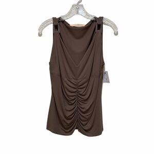 Gender Bias Tank with Two Buckles Coffee Brown Size Large
